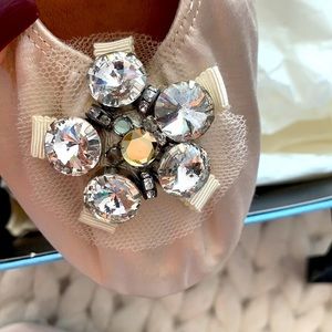 WEDDING FLATS👰🏻💍💒princess style snowflake silk jeweled ballerina flats.